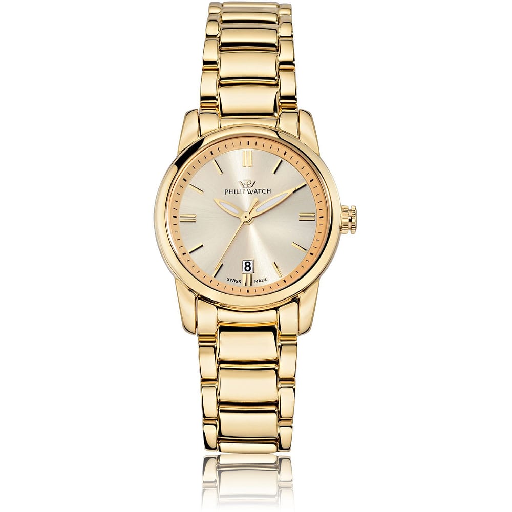 Philip Watch. Multifunzione Donna in Acciaio Inox Pvd oro. Nuova colle