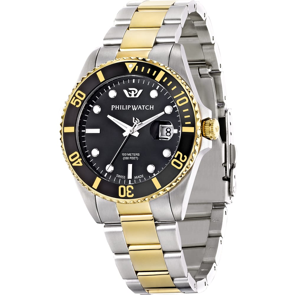 Philip Watch. Just time Uomo in Acciaio Inox Pvd oro. Nuova collezione