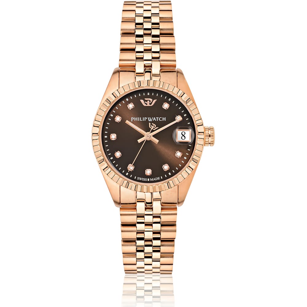 Philip Watch. Just time Donna in Acciaio Inox Pvd oro rosa Diamanti na