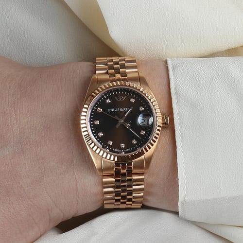 Philip Watch. Just time Donna in Acciaio Inox Pvd oro rosa Diamanti na